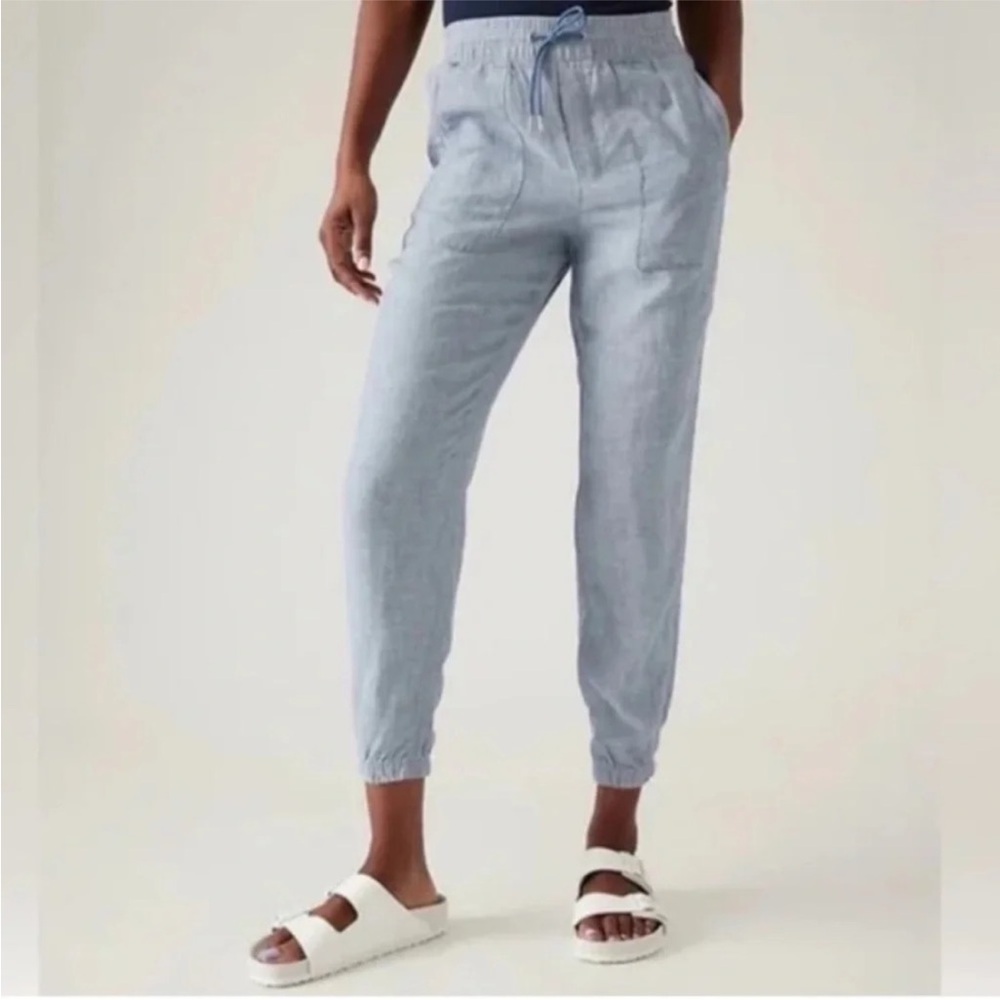 NEW | Athleta | Retreat Linen Pants | Chambray Blue | Size 4